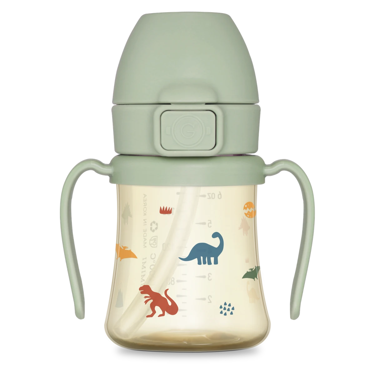 PPSU tréninkové hrnky s brčkem — Dino, 200 ml