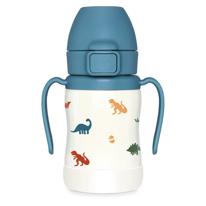 Nerezové termo tréninkové hrnky — Dino, 200 ml
