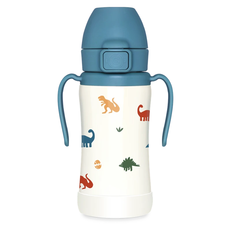 Nerezové termo tréninkové hrnky — Dino, 300 ml