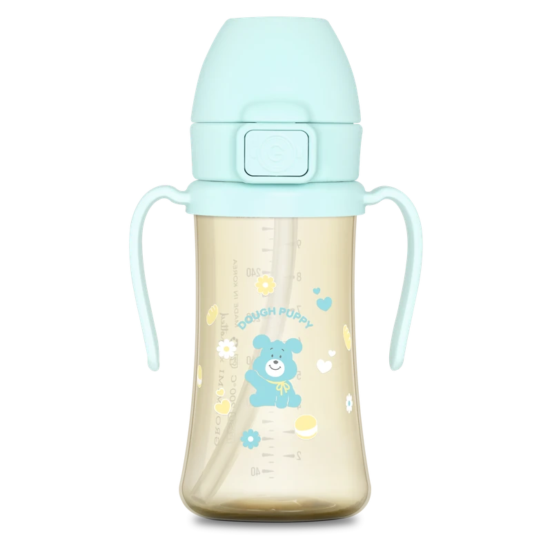 PPSU tréninkové hrnky s brčkem — Dough Puppy, 300 ml