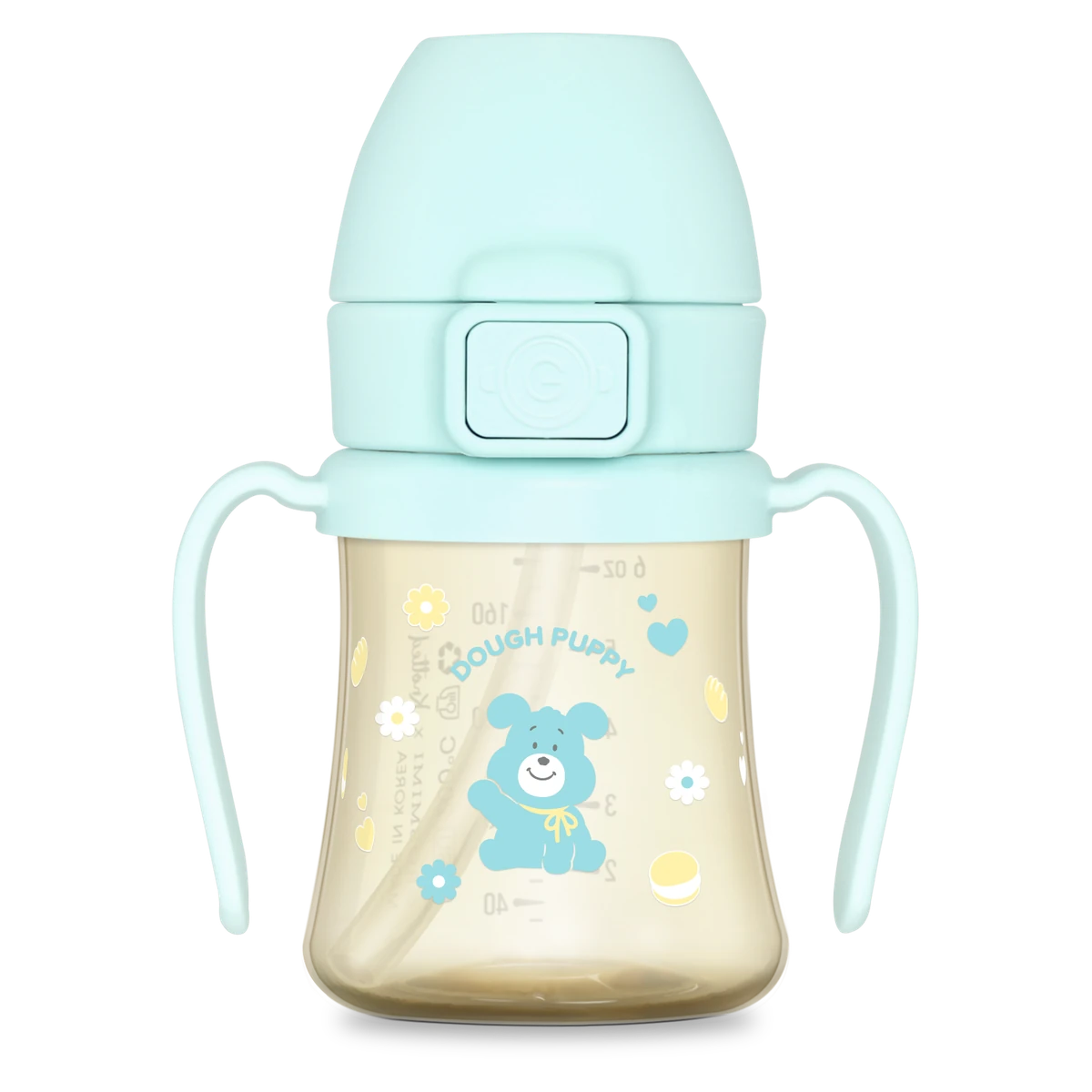 PPSU tréninkové hrnky s brčkem — Dough Puppy, 200 ml