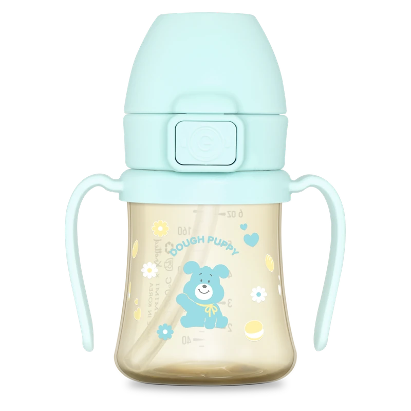 PPSU tréninkové hrnky s brčkem — Dough Puppy, 200 ml