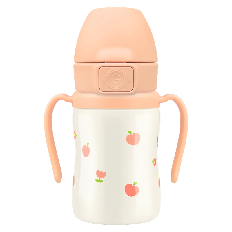 Nerezové termo tréninkové hrnky — Peach Flower, 200 ml