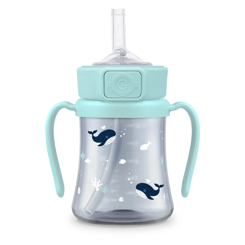 PPSU tréninkové hrnky s brčkem — Baby Whale, 200 ml