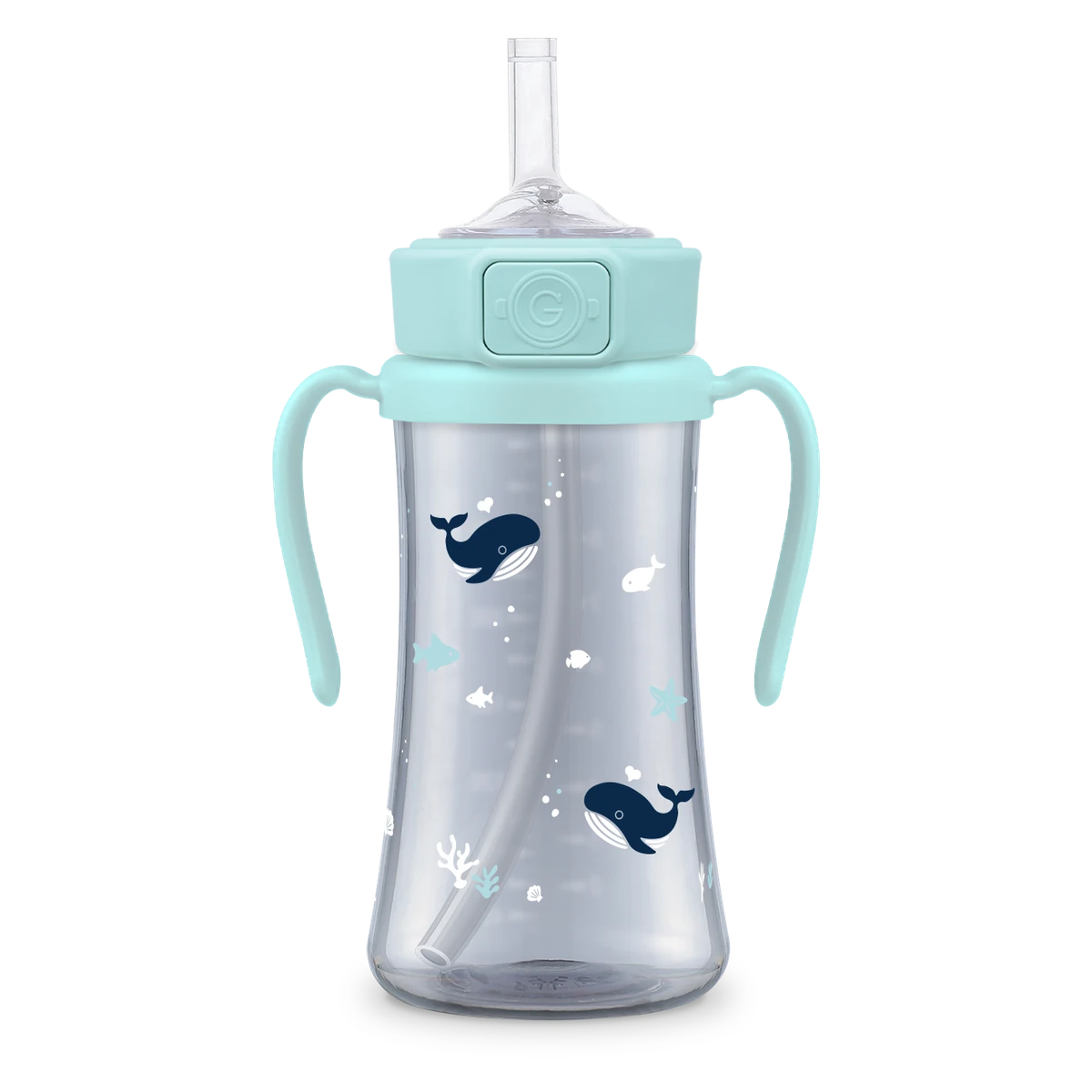 PPSU tréninkové hrnky s brčkem — Baby Whale, 300 ml