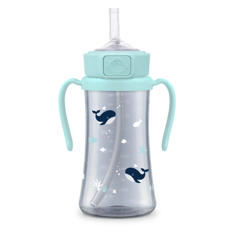 PPSU tréninkové hrnky s brčkem — Baby Whale, 300 ml
